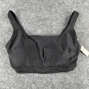 NWT Aerie The Sandscoop Bikini Top Womens 2XL Black UPF 50 Removable Pads